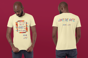 THEY KNOW PDR LFE "LOVE THE HATE SERIES" Unisex Jersey Short Sleeve Tee - PDR LFE Heather Ice Blue / XS PDR LFE