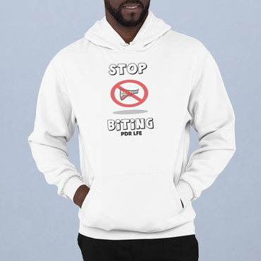 STOP BITING PDR LFE Unisex Heavy Blend™ Hooded Sweatshirt - PDR LFE White / S PDR LFE