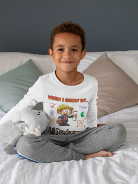 WHEN I GROW UP LIL PRODUCINEER Toddler Long Sleeve Tee - PDR LFE 2T / White PDR LFE